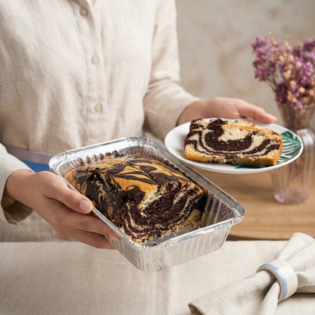 Eggless Chocolate Marble Loaf Cake_1