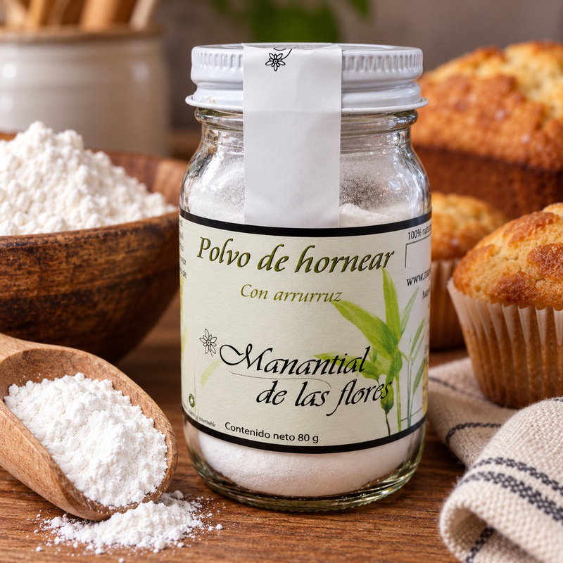 Polvo para hornear con arrurruz