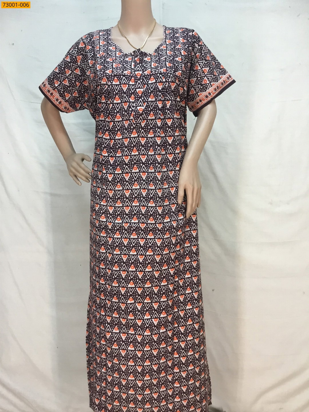 Cotton asin piping nighty STK 