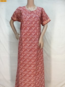 Cotton asin piping nighty STK