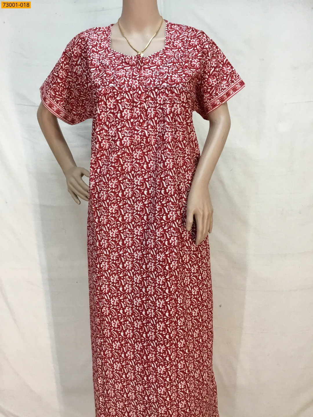 Cotton asin piping nighty STK 