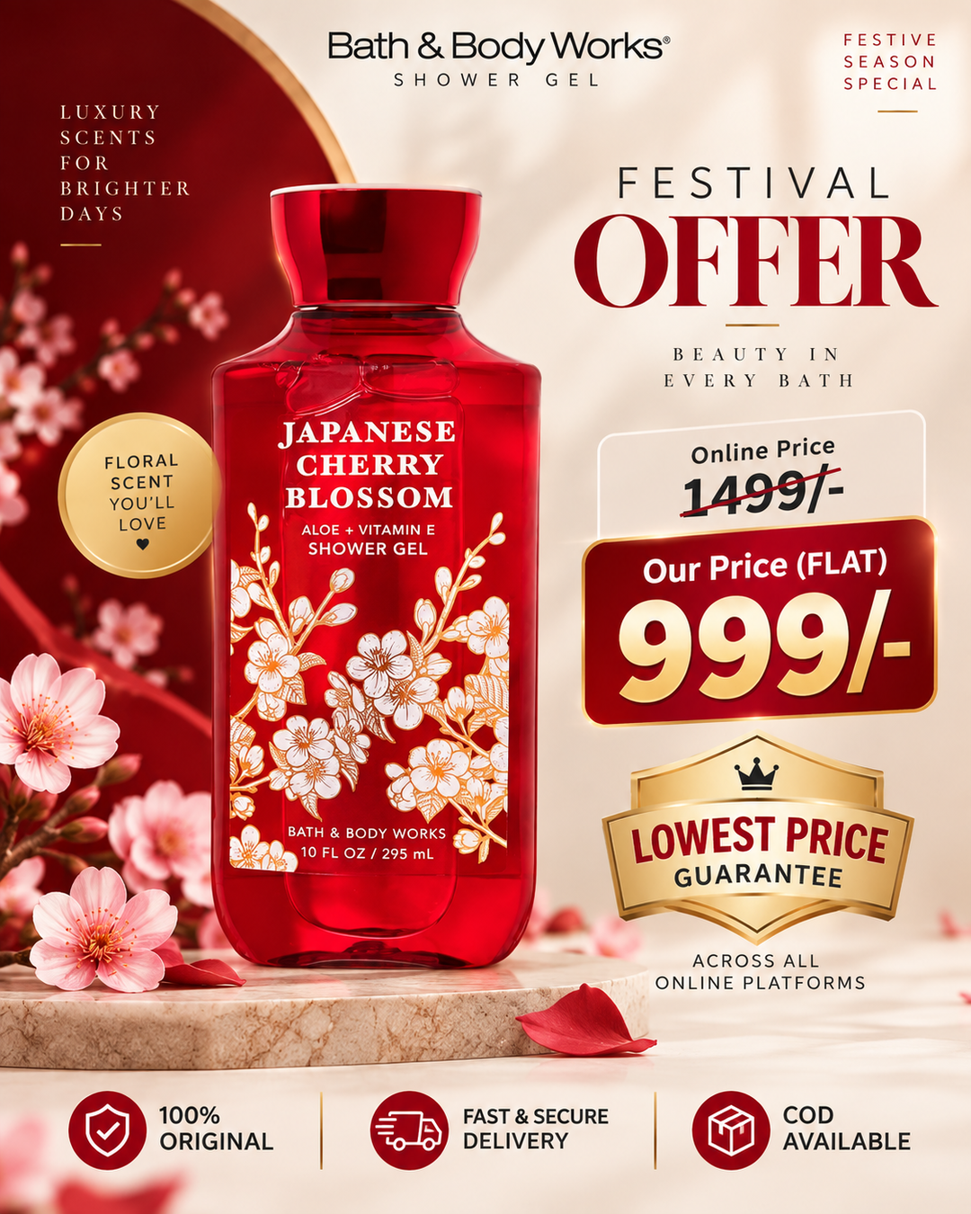 Bath and Body Works (Japanese Cherry Blossom) Shower Gel 295ml