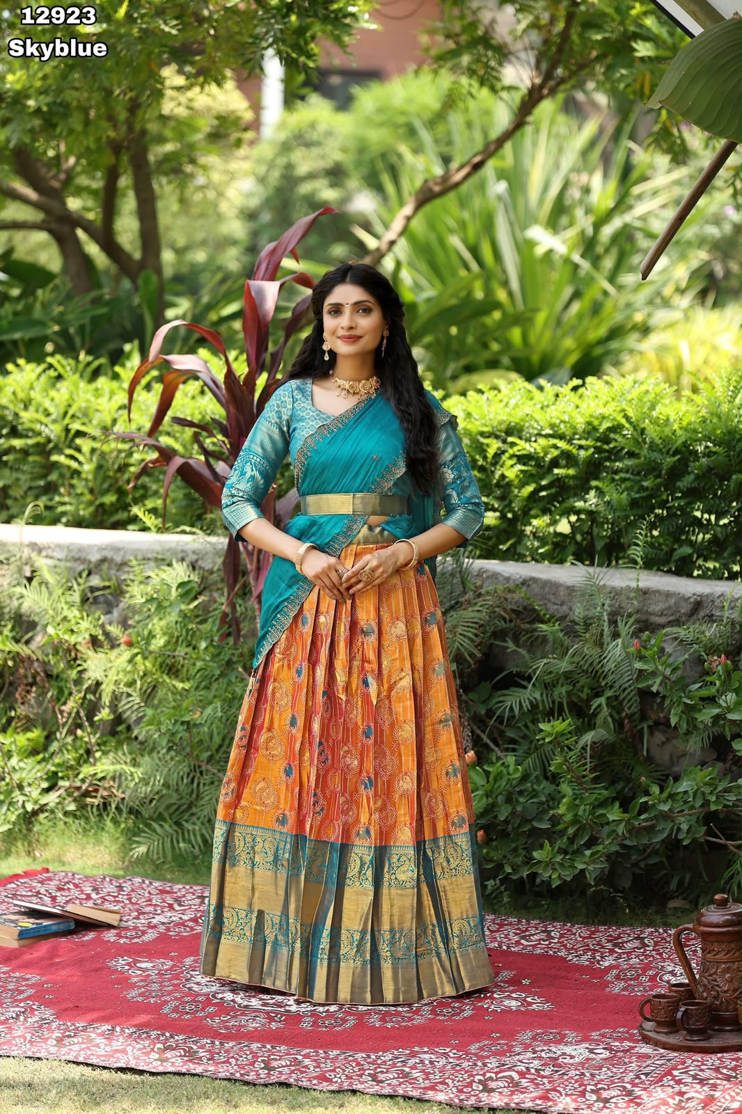 kanjivaram silk Navratri Half Sarees AF2