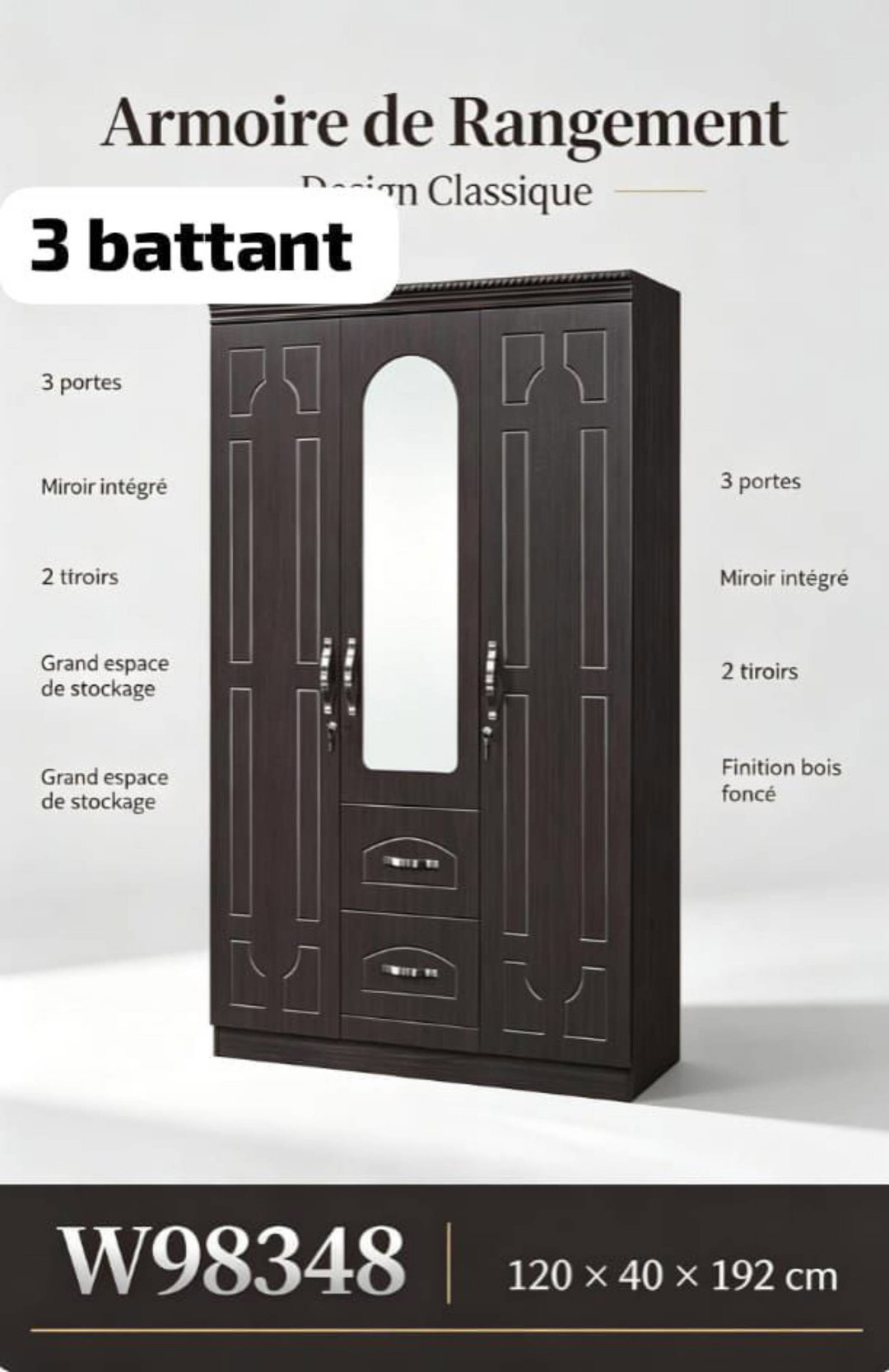 Armoire importé de 3 battant