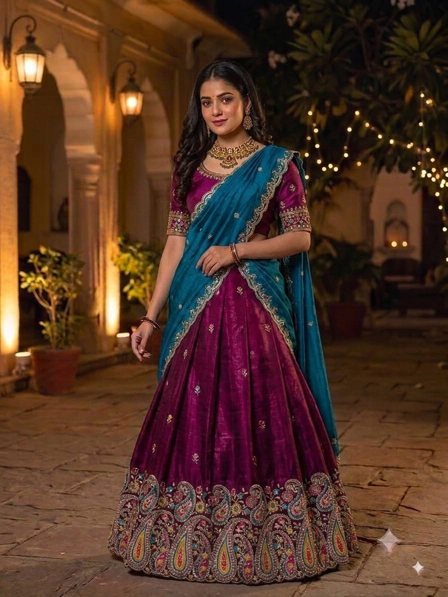 Space silk half saree  GS_1