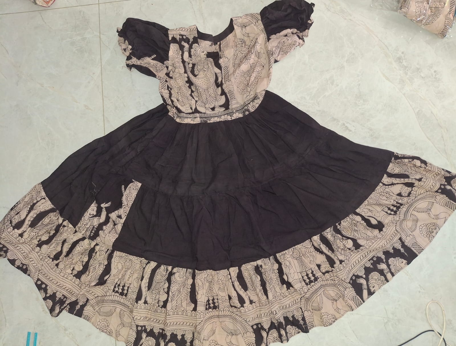 Pure handloom kalamkari cotton frock GS_3