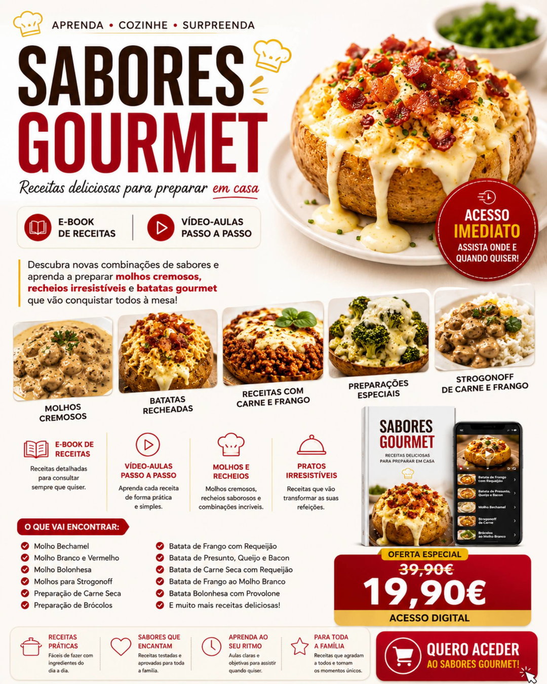 Sabores Gourmet — E-book + Vídeo-Aulas