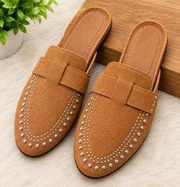 Ladies Studded Flat Mules