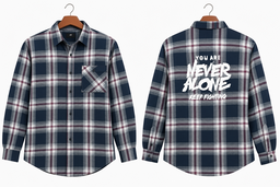 Navy blue flannel check shirt    
