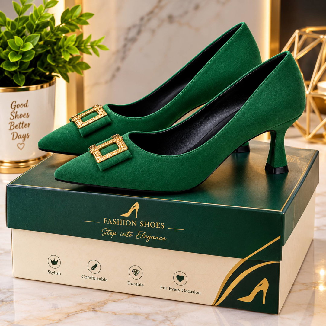 Ladies Pointed-Toe Low-Heel Pumps