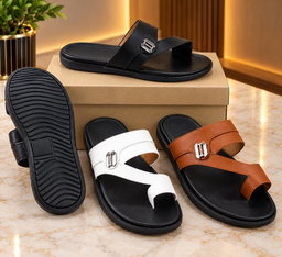 Men’s Cross-Strap Buckle Slide Sandals