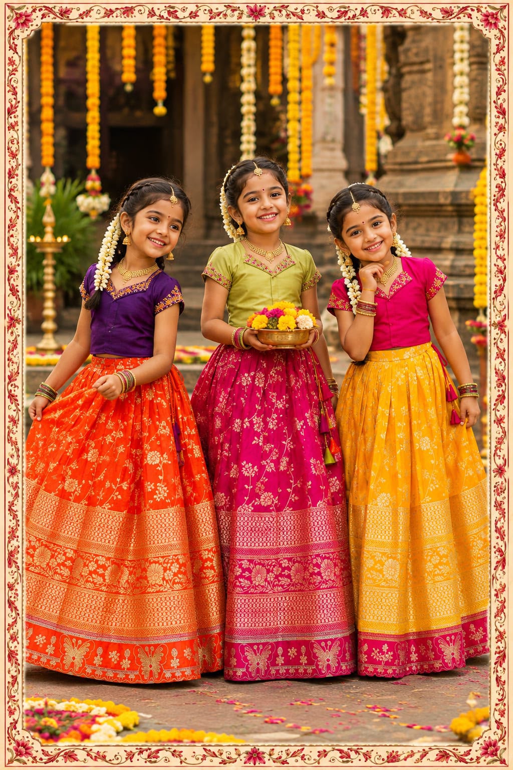  Contrast Kids Lehenga-Choli Collection TC2