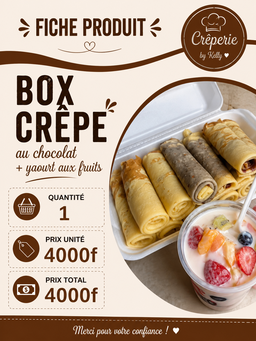 Box crêpe au chocolat et yaourt au fruit