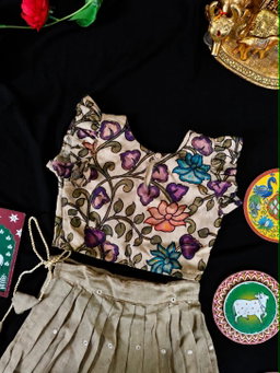 Girls Kalamkari Skirt & Top set (1month to 16 year) TC2