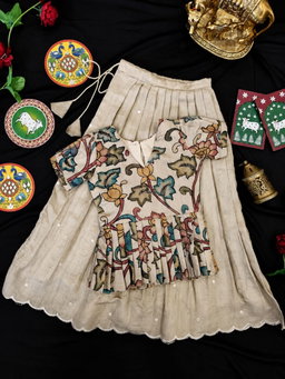 Girls Kalamkari Skirt & Top set (1month to 16 year) TC2 