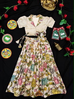 Girls Kalamkari Skirt & Top set (1month to 16 year) TC2