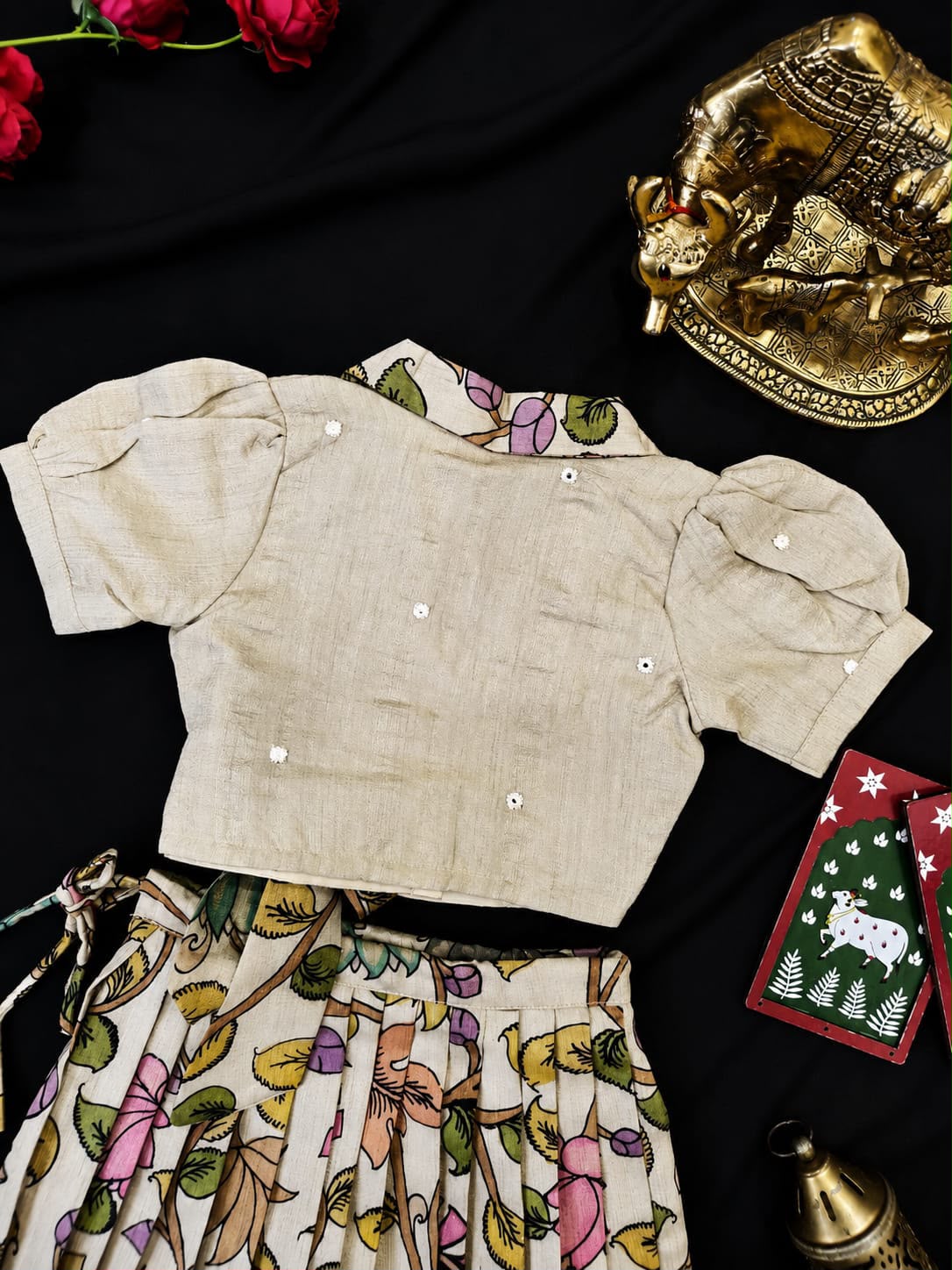 Girls Kalamkari Skirt & Top set (1month to 16 year) TC2_1