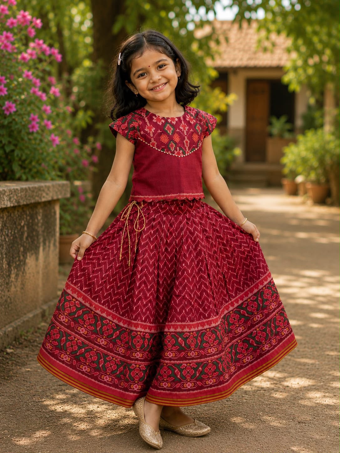 Girls patola Skirt & Top Set (1month to 16 year) TC2_0