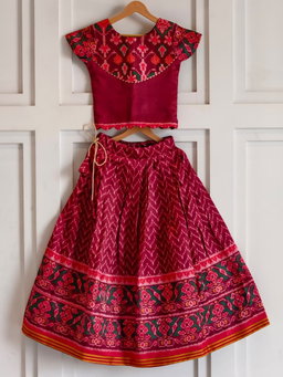Girls patola Skirt & Top Set (1month to 16 year) TC2