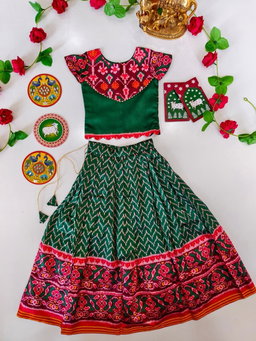 Girls patola Skirt & Top Set (1month to 16 year) TC2