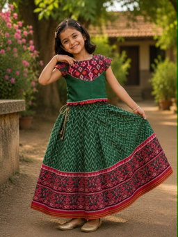 Girls patola Skirt & Top Set (1month to 16 year) TC2