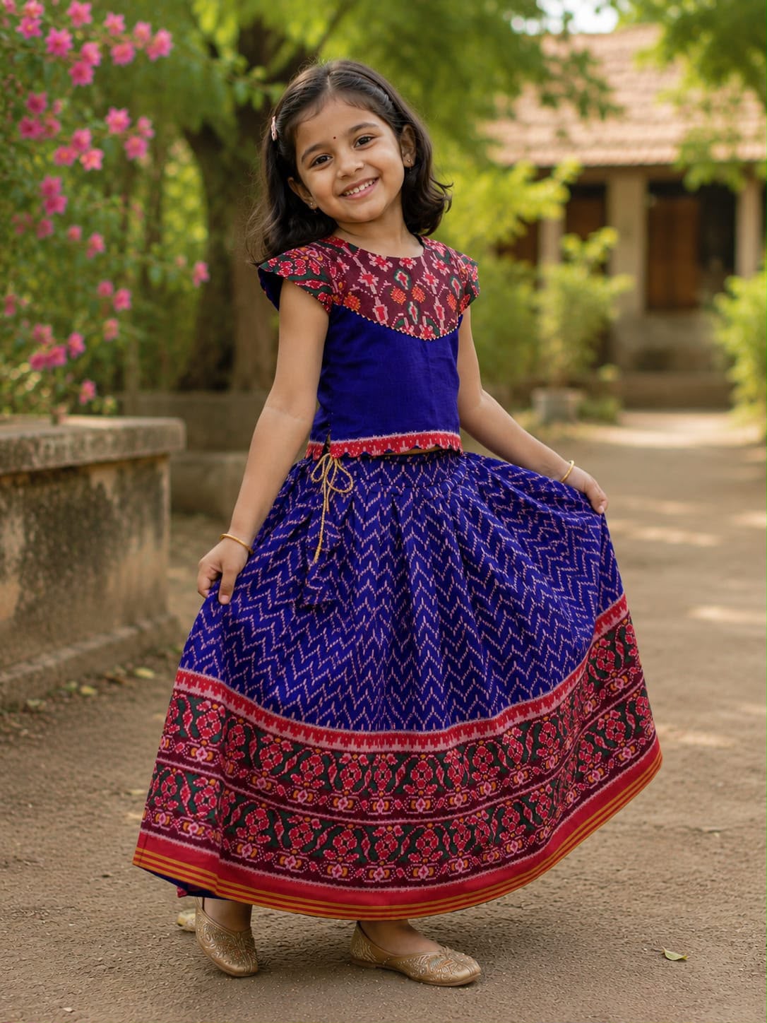 Girls patola Skirt & Top Set (1month to 16 year) TC2_0