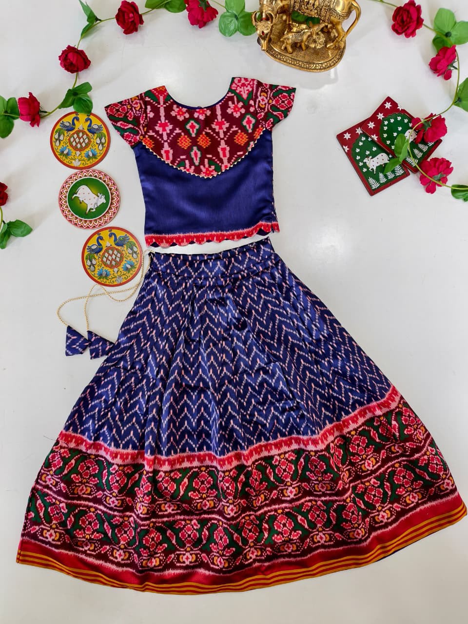 Girls patola Skirt & Top Set (1month to 16 year) TC2_1