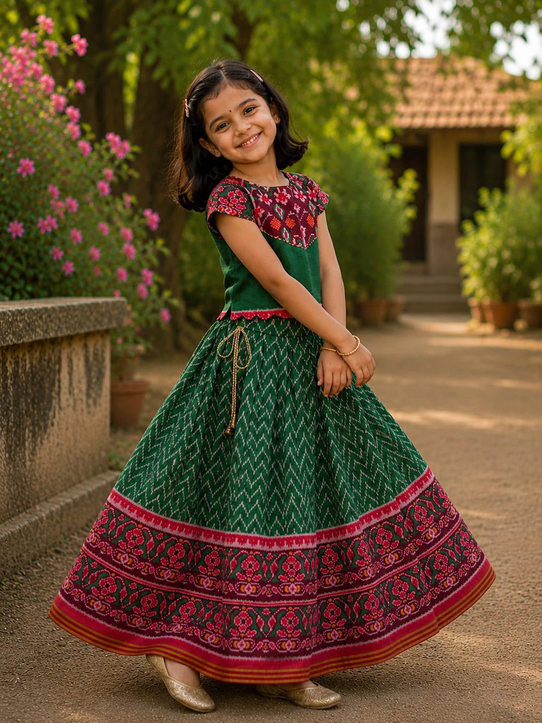 Girls patola Skirt & Top Set (1month to 16 year) TC2 