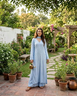  FAUX GEORGETTE TOP COTTON THREAD EMBROIDERED WORK 3 PC SET KK
