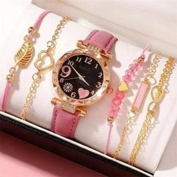 Watch + bracelets (pink)