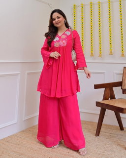 Pure Cotton With beautiful embroidery  2 Pc Set (M-2XL) KK 