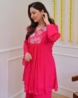Pure Cotton With beautiful embroidery  2 Pc Set (M-2XL) KK 
