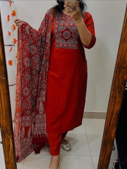 Cotton Fabric Heavy hand work Kurti with Pant KK