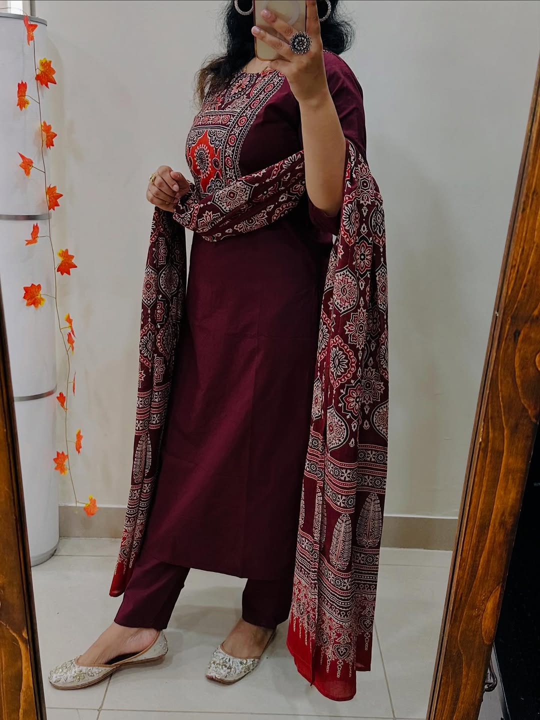 Cotton Fabric Heavy hand work Kurti with Pant KK_2