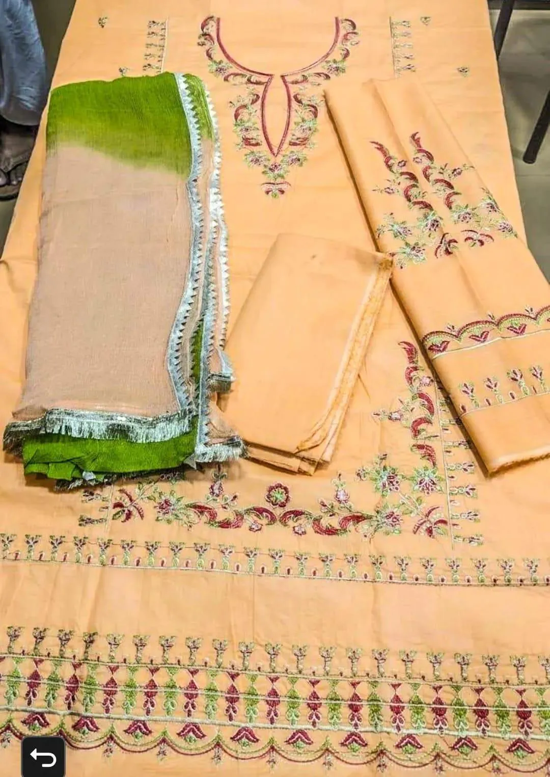 *Product Name*: Peach Embroidered Lawn 3Pcs Set