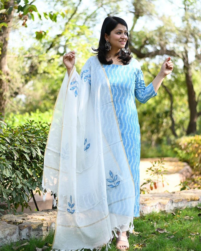 Pure handloom khadi cotton weaving suit Set (M-3XL) KK