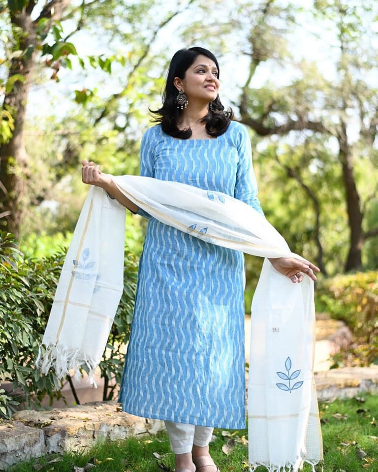 Pure handloom khadi cotton weaving suit Set (M-3XL)  KK_1