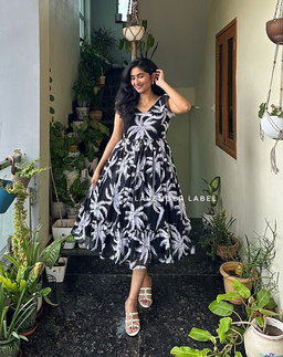 Cotton middi Gown dress (M-3XL) KK
