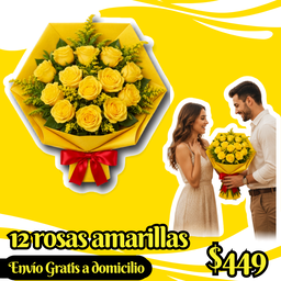 12 rosas amarillas