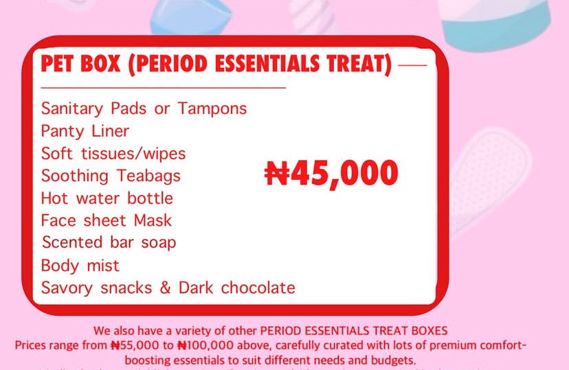 PET BOX(PERIOD ESSENTIALS TREAT BOX)