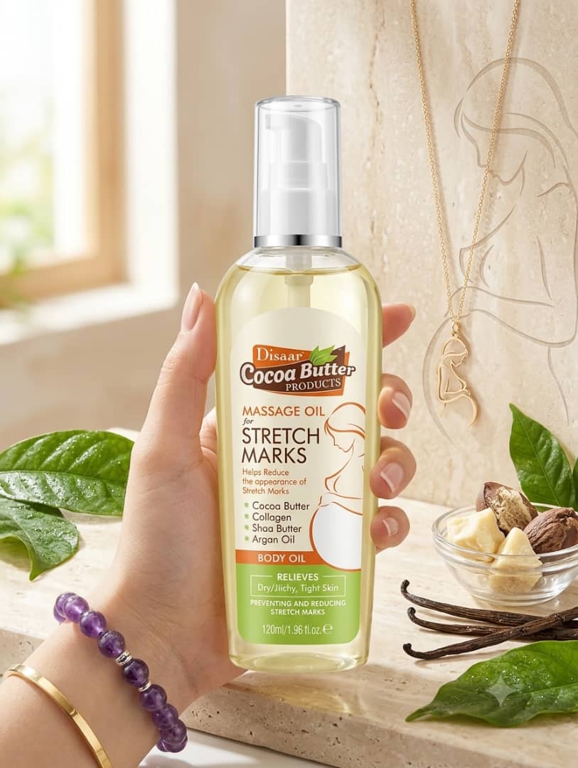 DISAAR COCOA BUTTER MASSAGE OIL FOR STRETCH MARKS - 120ML_0
