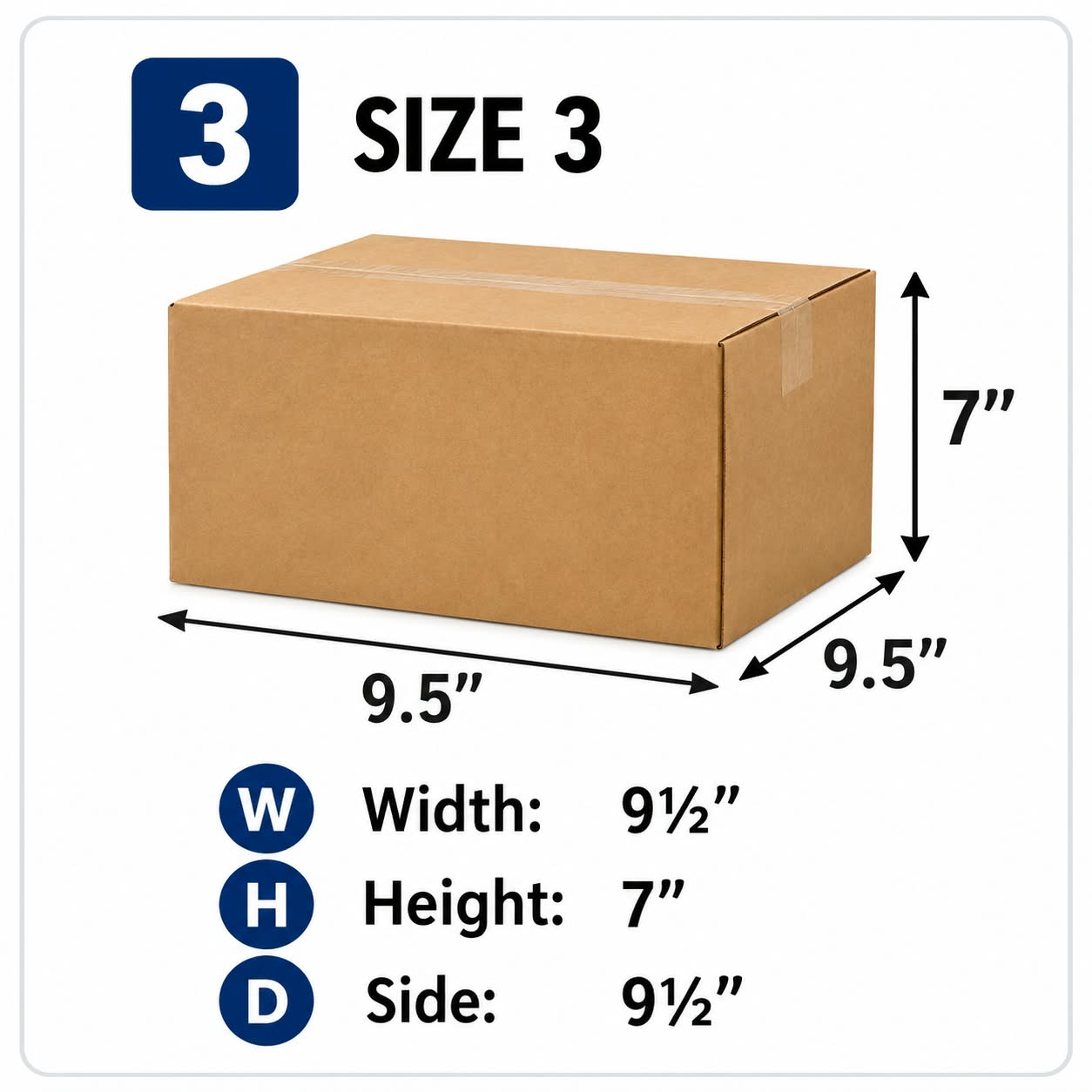 CARTON 3  - BROWN - 9.5” x 7” x 9.5” _0