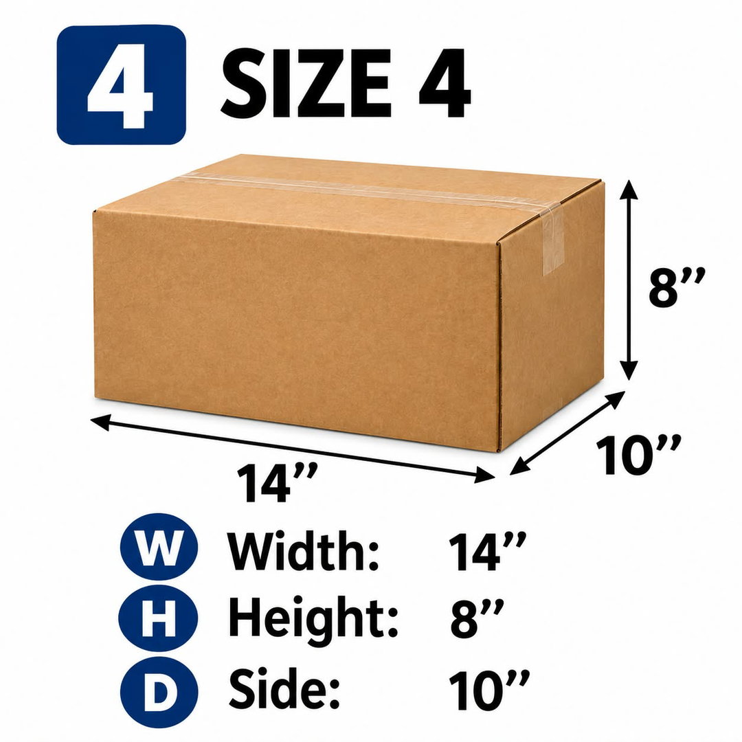 CARTON 4 - BROWN - 14” x 8” x 10”