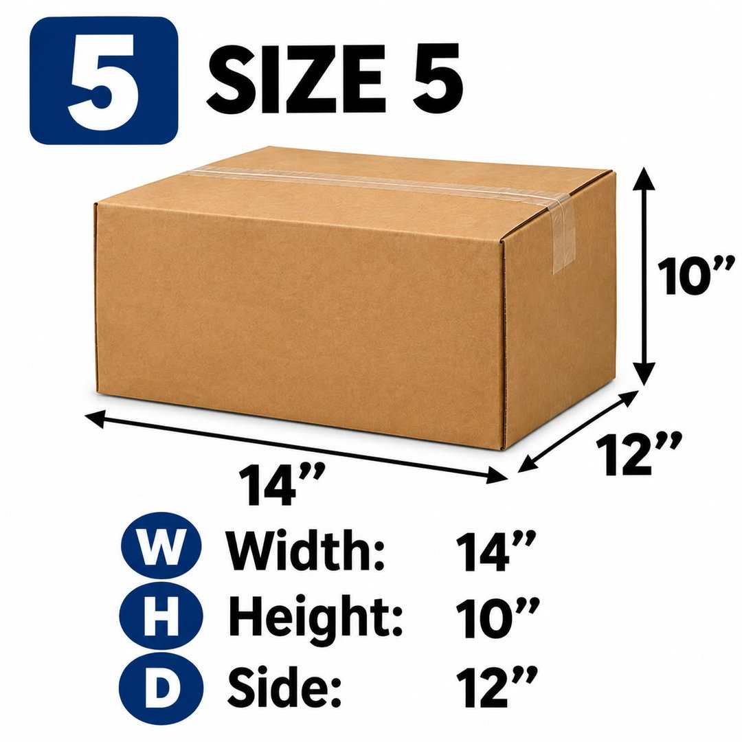 CARTON 5 - BROWN - 14” x 10” x 12”