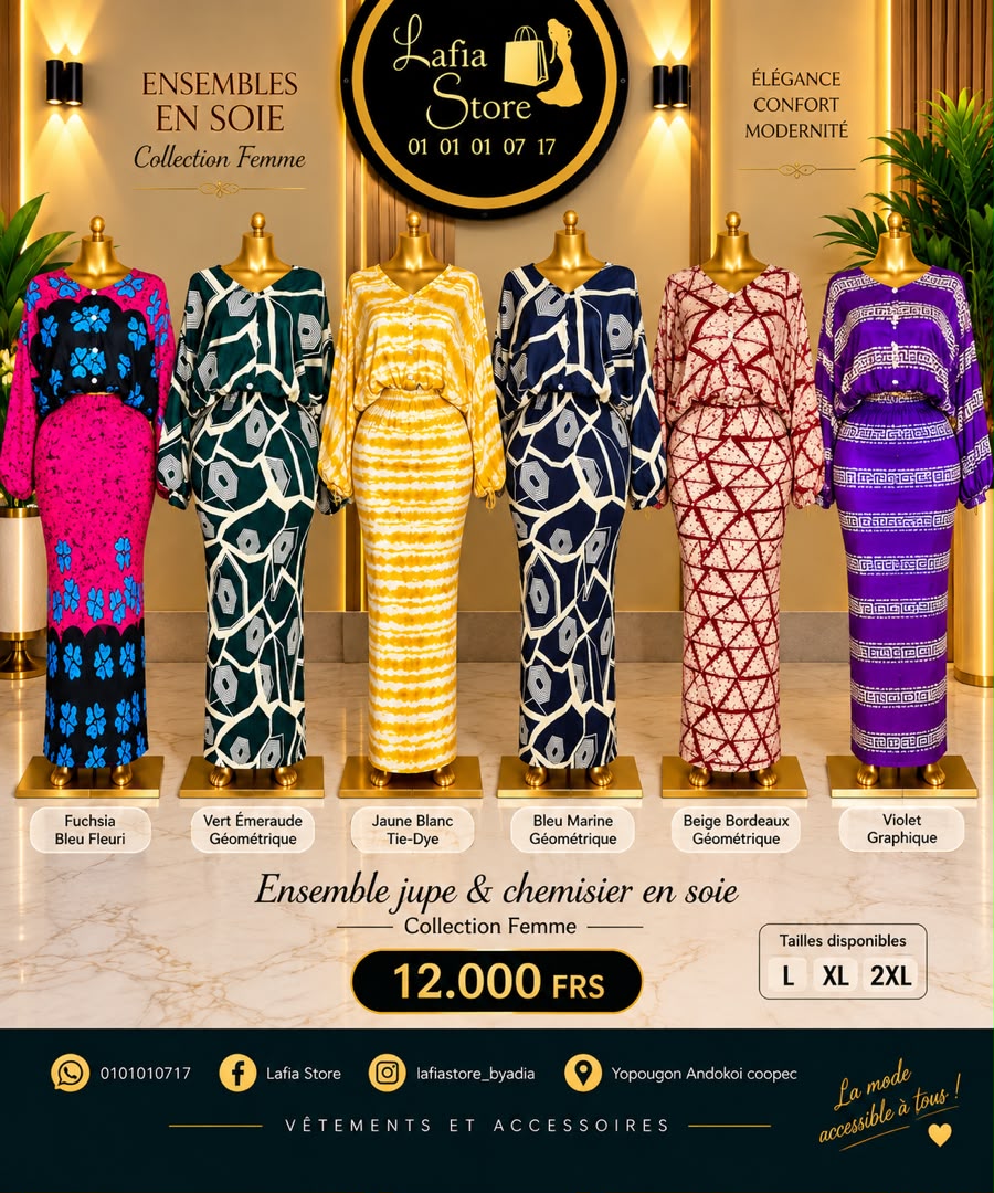 Ensemble jupe & chemisier en soie _0