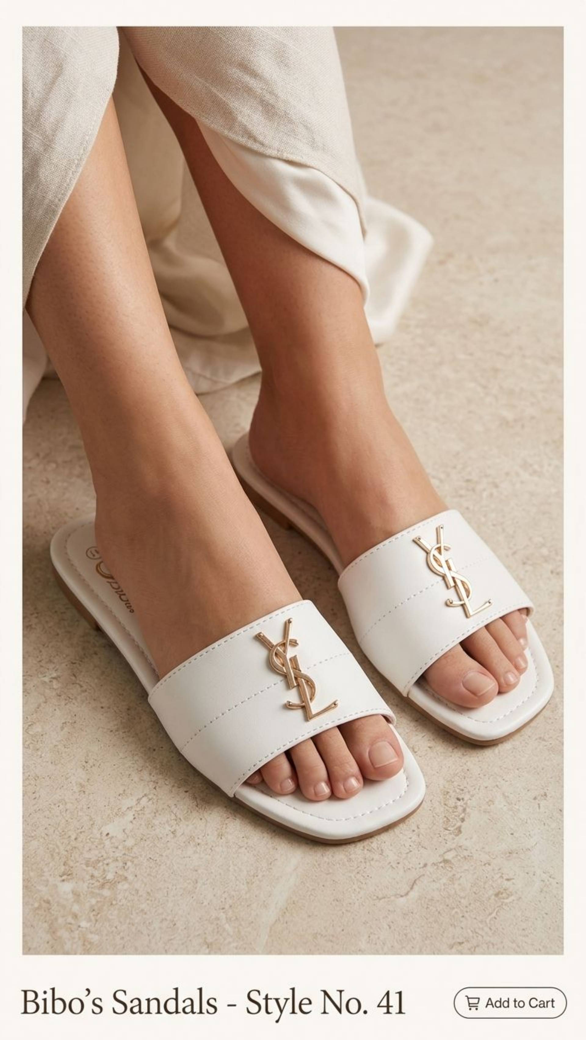 BiBas Gold Monogram Flat Sandals_0