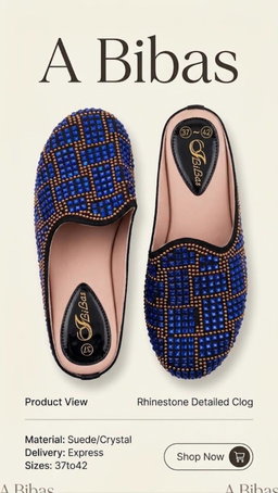 A Bibas Rhinestone Detailed Clog
