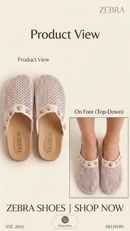 ZEBRA SHOES Studded Mesh Mules
