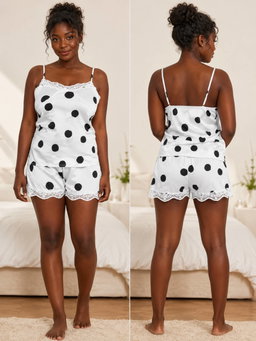 2 pieces black and white nightwear