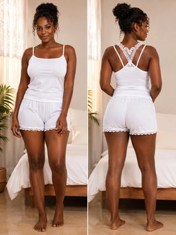 2 pieces white nightwear